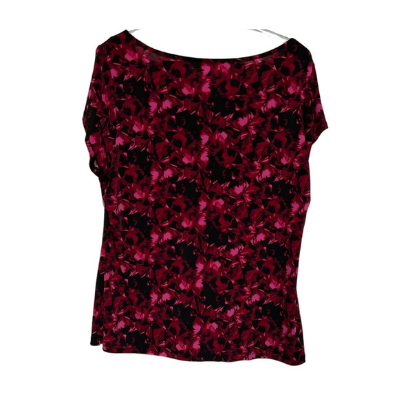 Worthington‎ Women's Black Red Pink Short Sleeve Scoop Neck Blouse Size 1X - Picture 1 of 4